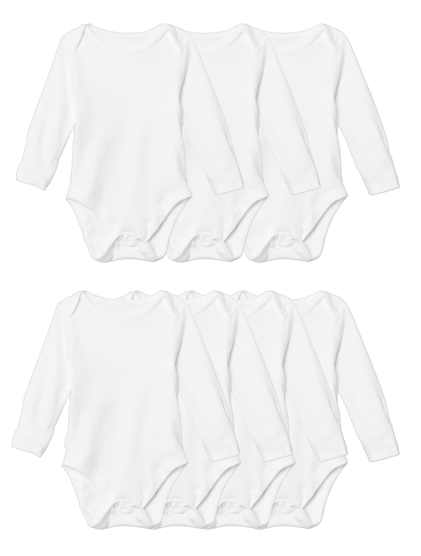Cotton Baby Long Sleeve Vests (7x pack)