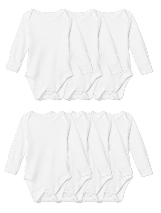Cotton Baby Long Sleeve Vests (7x pack)